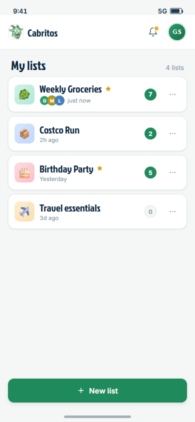 Cabritos app screenshot