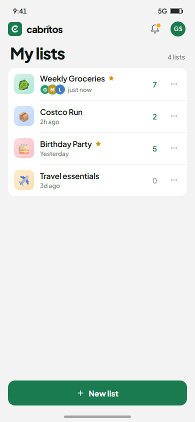 Cabritos app screenshot